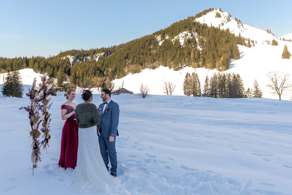 Hochzeit Winter Schweizer Alpen Grosse Scheidegg
